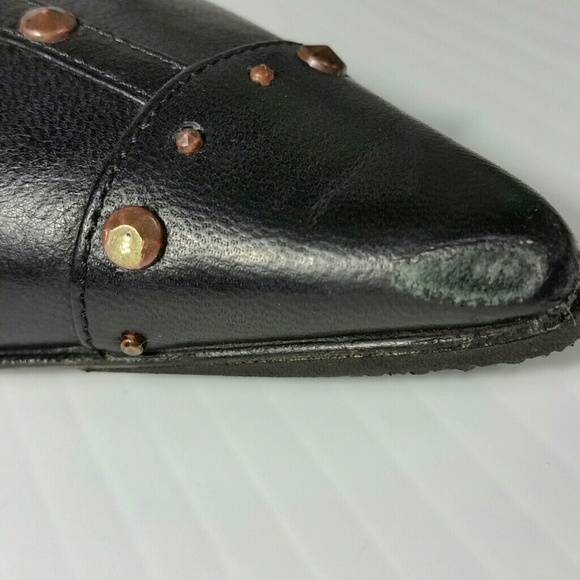 Jimmy Choo Slingback Heels Black Leather w/Studs - Picture 4 of 8